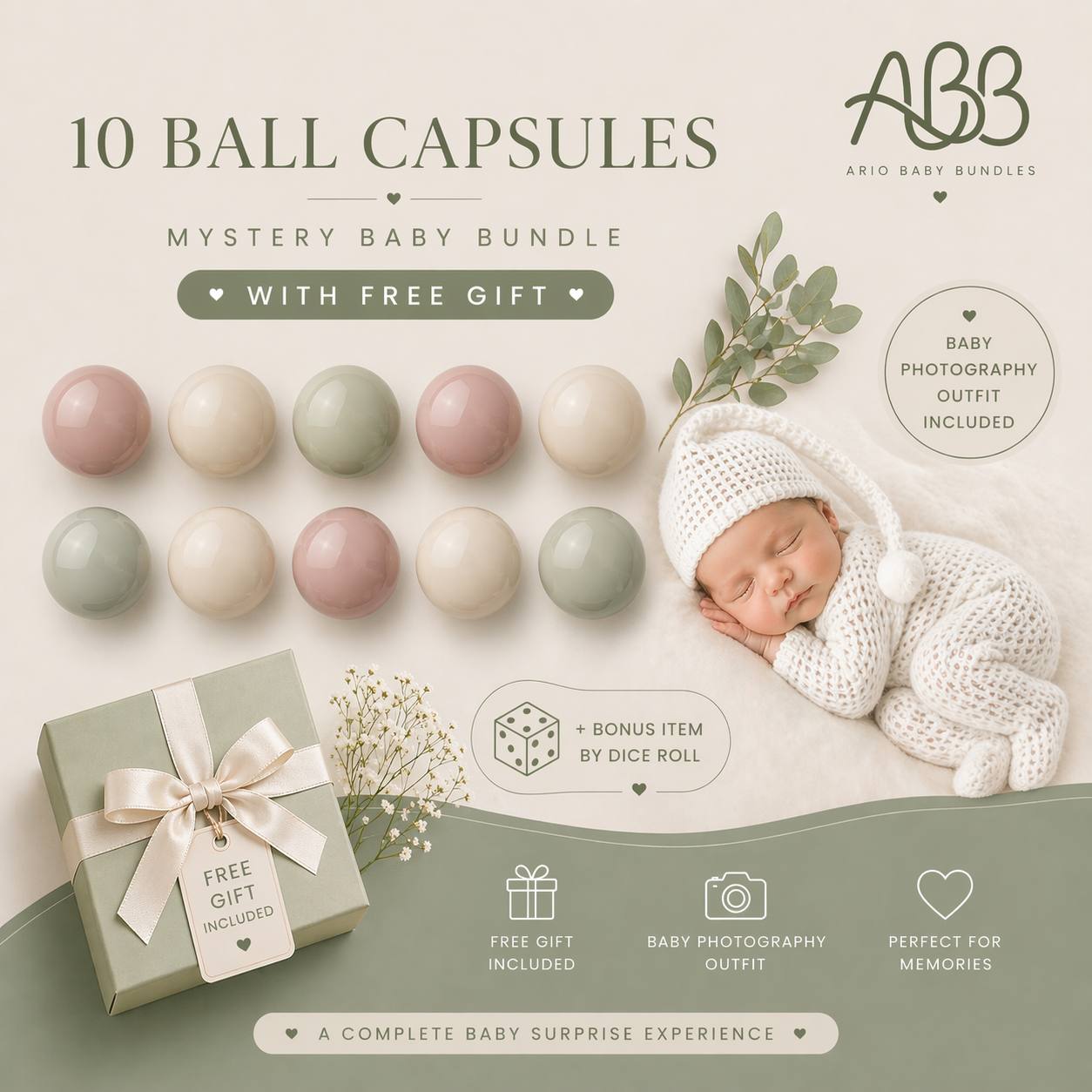 10 Ball Little Love + Free Gift & Baby photography outfit + Bonus dice