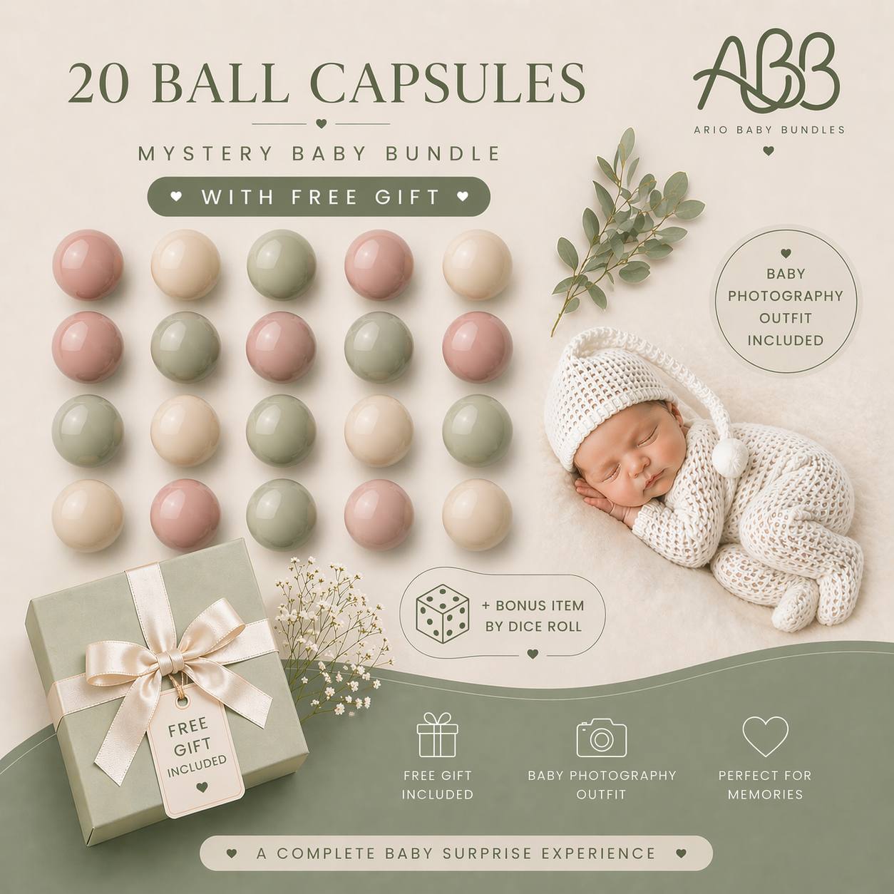 20 Ball Little love + Free Gift & Baby photography outfit + Bonus dice